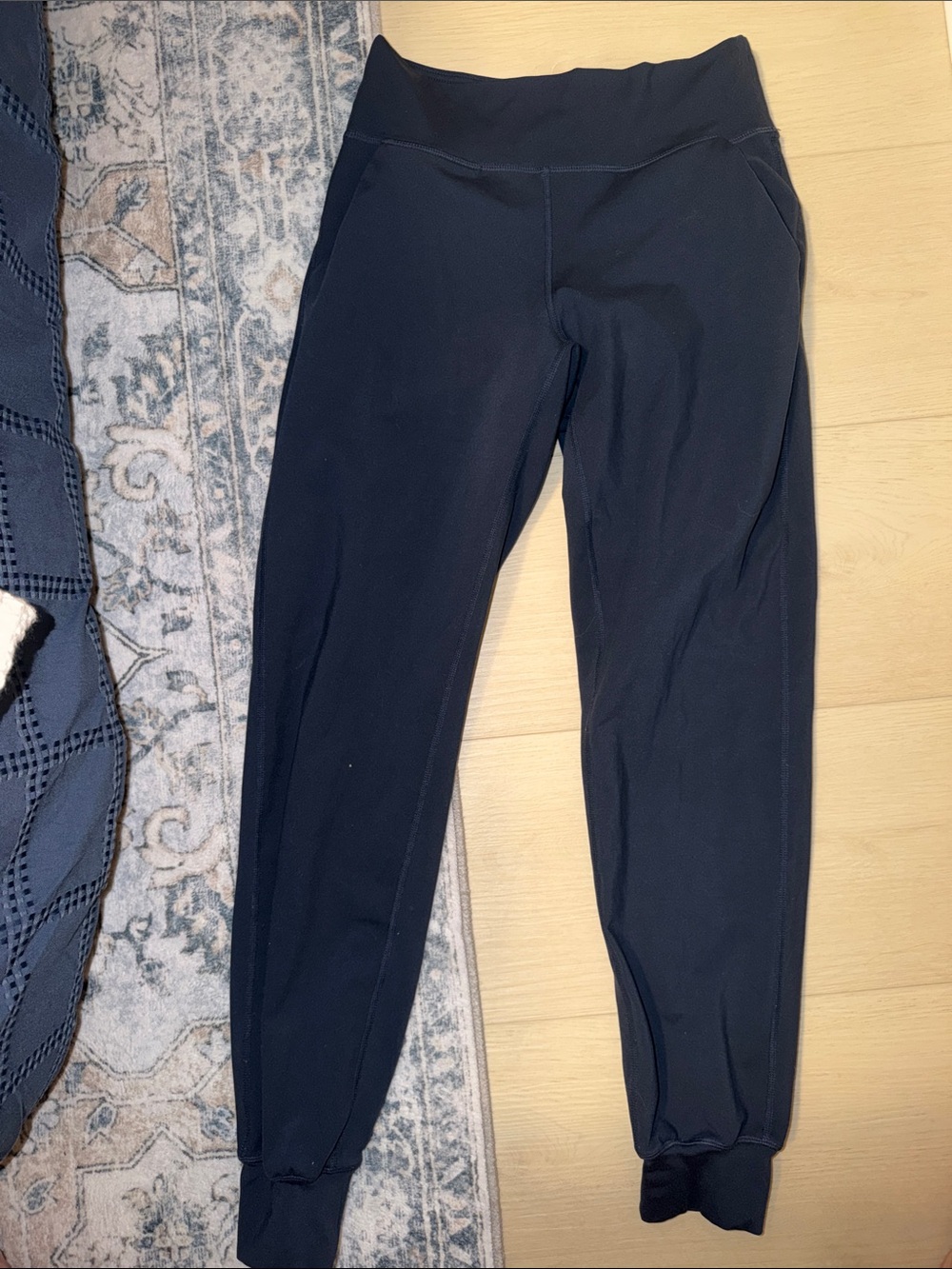 Women's Navy blue High-Waist Jogger Pants-Tall